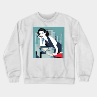 Femme Flourish Art Deco Patrick Nagel 80s Crewneck Sweatshirt